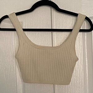 Wilfred Cream Ribbed Tank Top
